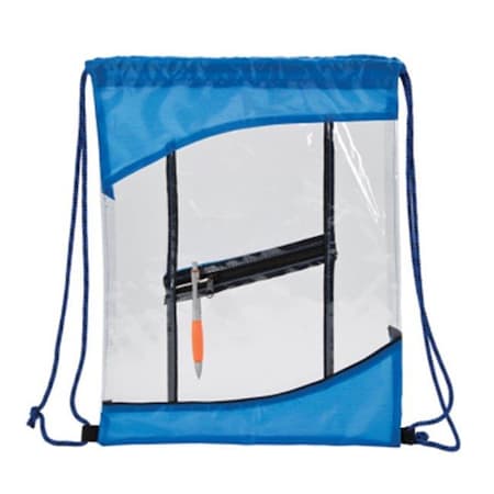 Sea Foam Company Buy Smart Depot G2434 Blue The Clarity Clear Drawstring Bag - Blue G2434 Blue